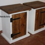 Nachtkast "Carolien" crème/wit bruin met deurtje