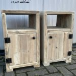 Nachtkastjes steigerhout Steven deurtje zwarte knop