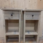 Nachttafels steigerhout Brit la hoog 75cm