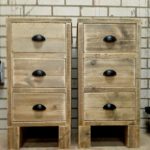 Nachtkastjes "Nikkie" met 3 lades en pootjes